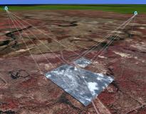 Aerial video projected onto terrain (Oblique View)